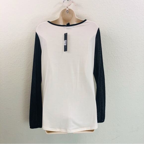 NWT August Silk Cream and Black Lace Top - Picture 15 of 16